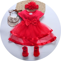 Mùa hè babyiesies bé bông tam giác romper romper váy công chúa trăng tròn sơ sinh trăm ngày tuổi - Áo liền quần quan ao tre em