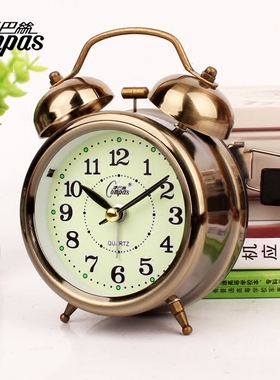 康巴丝静音超大铃声学生简约小闹钟床头时尚数字闹铃卧室夜光创意