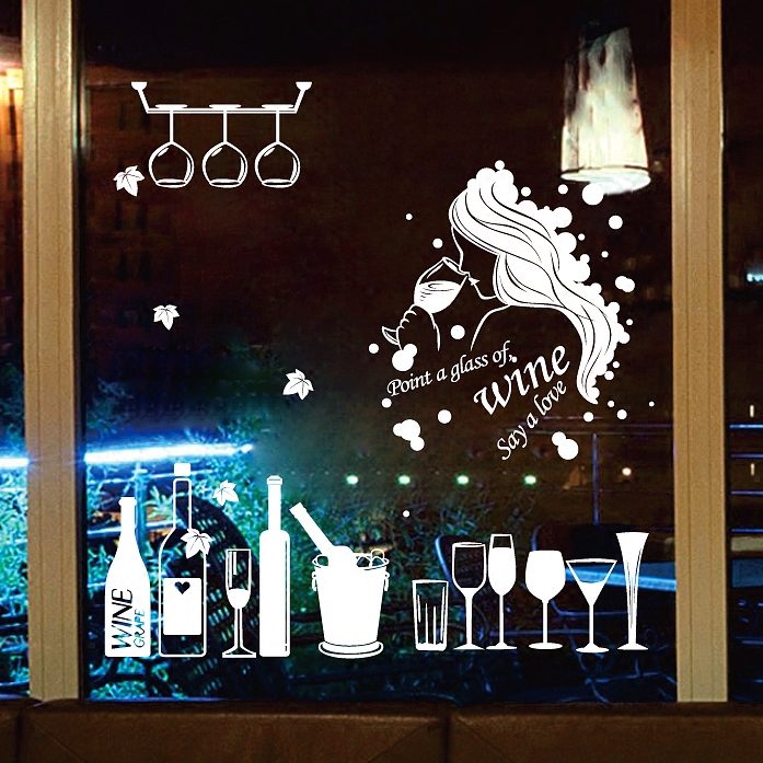 酒吧厨房客厅餐厅墙壁贴纸酒杯