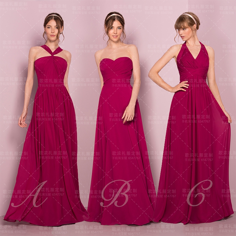 定制做姐妹团姊妹裙姊妹服伴娘礼服裙晚装订造简约欧美bridesmaid