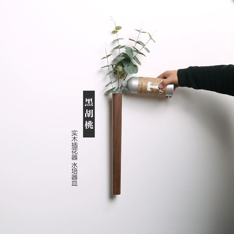 拓境北欧风格日式实木黑胡桃木质壁挂墙上插花器花瓶水培客厅装饰在类目 家居饰品, 花瓶/花器/仿真花/仿真饰品, 花器/花瓶, 花瓶中 - 来自Buy2taobao.com提供专业的淘宝代购服务