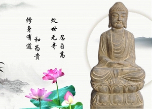 仿古做旧青石雕刻释迦摩尼佛头佛像砂石坐佛佛堂供奉石头手工艺品