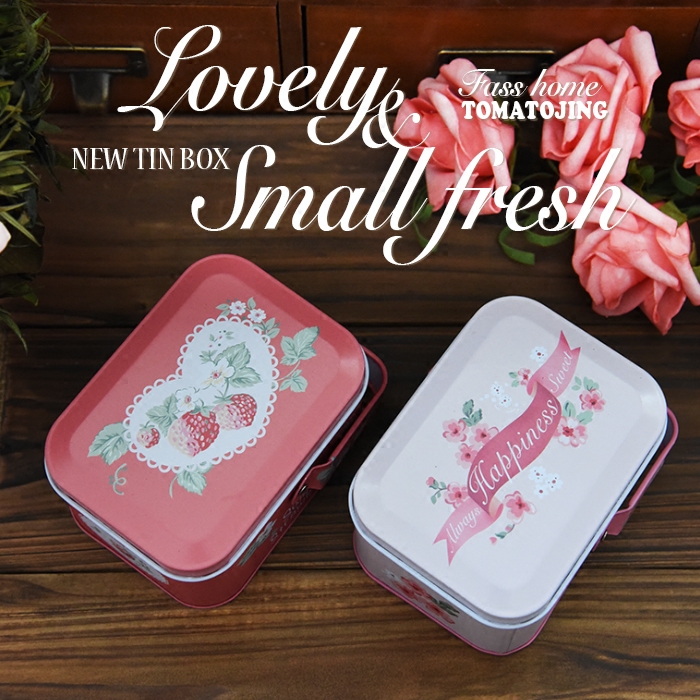 fasshome田园风草莓马口铁喜糖盒