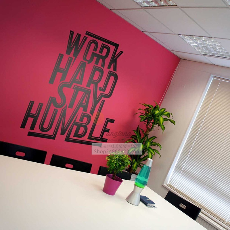 work hard 英文励志标语墙贴 办公室工作台创意文字背景贴纸贴画