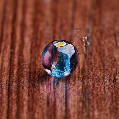 日式琉璃银箔耳坠原创饰品材料