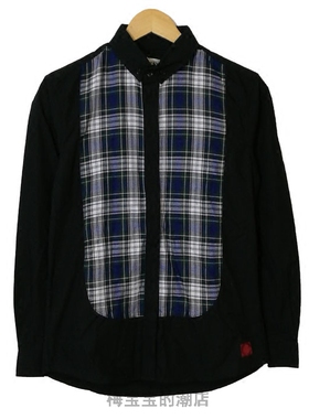 全新正品CLOT x BOSWELL BUTTON UP SHIRT联名拼布条纹长袖衬衫