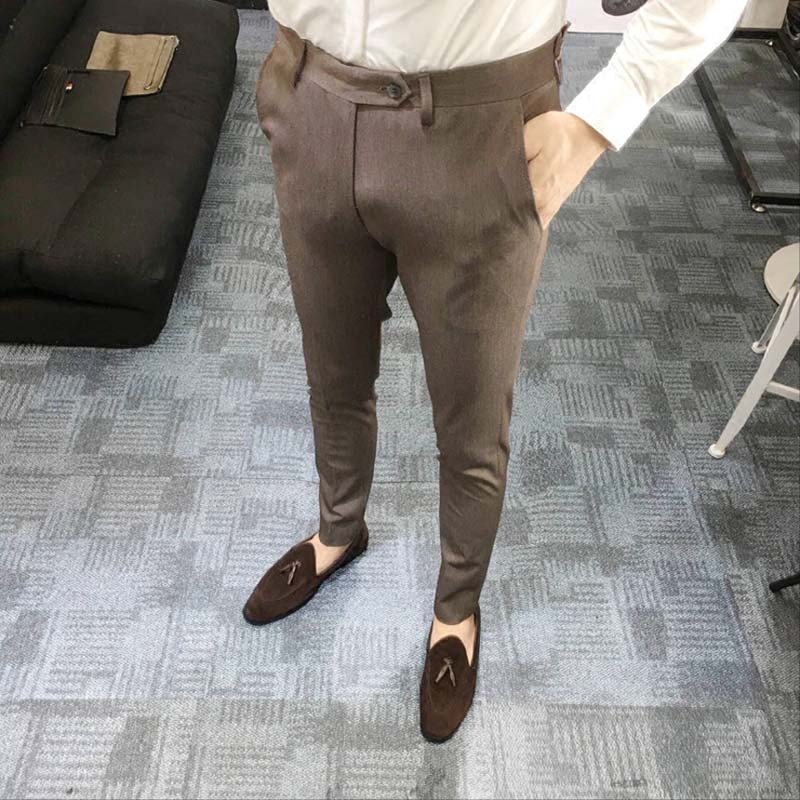 韓國秋季時尚修身款小腳西褲男 韓版休閑西裝褲彈力免燙長褲 包郵在類目 男裝, 西褲中 - 來自Buy2taobao.com提供專業的淘寶代購服務