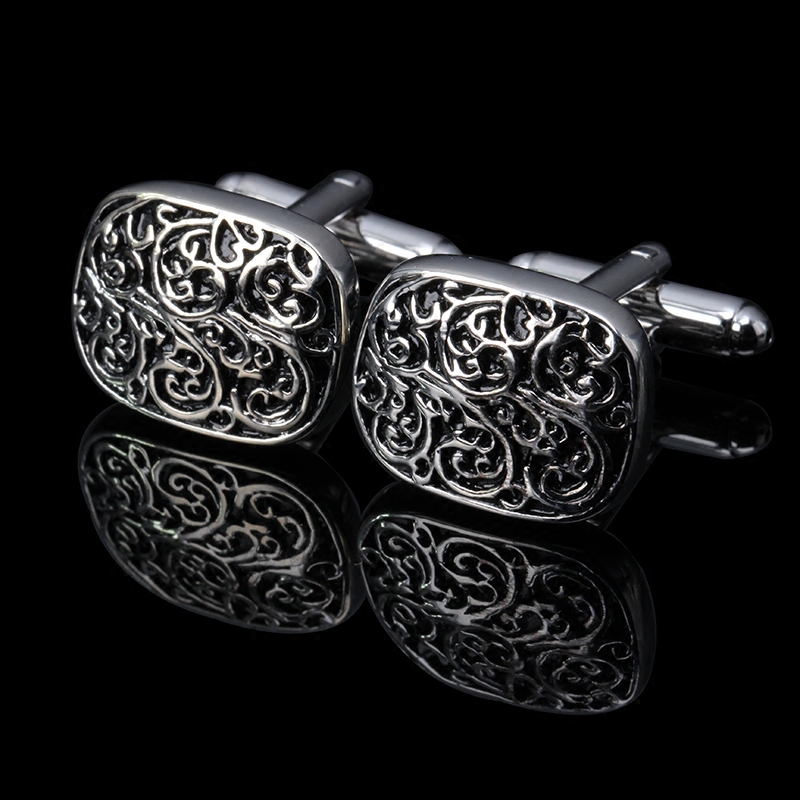 盒装高品质法式男士袖扣袖口经典复古雕花高质袖钉cufflinks