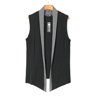 Áo len mùa hè thời trang vest nam không tay áo choàng cá tính đẹp trai vest mỏng bên ngoài áo khoác cotton mỏng - Dệt kim Vest áo len nam trung niên