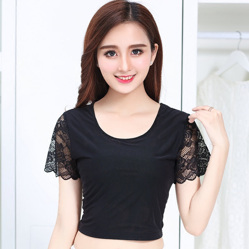 Half Base coat have cash less than that is registered in the accounts Large Jacobs Body Short sleeve T-shirt black T-shirts Lace All-match bottoming shirtin the Women's clothing/Boutique , T-shirt  category - from Buy2taobao.com to provide professional Taobao agent buy service