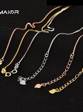 s925纯银盒子链女镀百搭吊坠