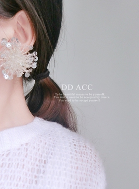 DD原创/繁花系列 新款唯美精致超仙气莹彩铜钱串耳环 夸张