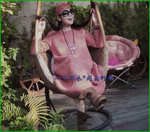 一介布衣*闲云野鹤原创艺术棉麻衍缝夹薄棉洗水花苞连衣裙打底裙