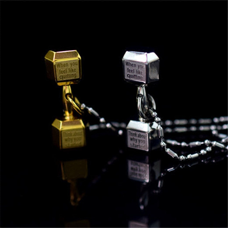 欧美潮流哑铃项链男士韩版情侣吊坠女个性钛钢简约锁骨链健身配饰在类目 饰品/流行首饰/时尚饰品新, 项坠/吊坠中 - 来自Buy2taobao.com提供专业的淘宝代购服务