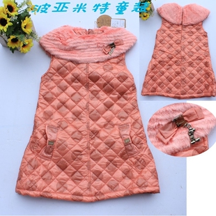 波亚米特童装秋冬季女童连衣裙中童秋冬背心裙棉裙加厚加棉公主裙