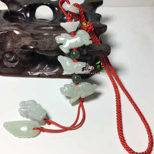 天然A货翡翠玉狗虎马三合包挂属狗属马属虎吉祥物