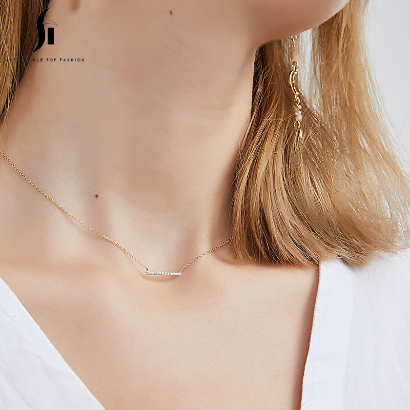 SiElla壹字項鏈925純銀鎖骨鏈女 短款 頸帶簡約玫瑰金頸鏈choker在類目 飾品/流行首飾/時尚飾品新, 項鍊中 - 來自Buy2taobao.com提供專業的淘寶代購服務