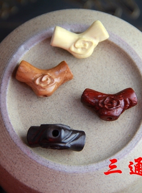 创意木雕树杈手串三通配饰枣木黄杨木小饰品配件DIY手工木头饰品