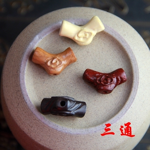 创意木雕树杈手串三通配饰枣木黄杨木小饰品配件DIY手工木头饰品