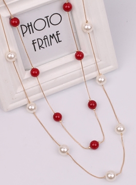 项链多层人造时尚简约潮长春夏