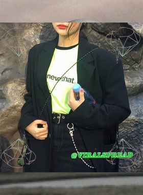 VIRAL SPREAD ins同款多孔朋克欧美镂空黑色腰带 超长帆布腰带