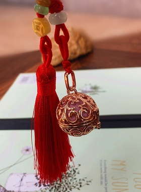 镀金纯铜随身迷你香囊球镂空吊坠