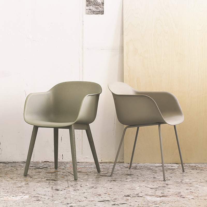 muuto木纤系列木腿扶手椅