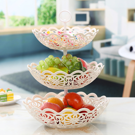 创意多层水果盘子时尚欧式糖果盆客厅现代三层水果篮塑料果盘