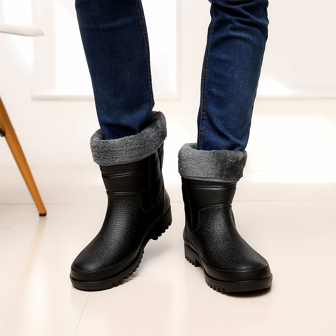 Chaussures - bottes caoutchouc homme 100KMPF pour hiver - semelle plastique - Ref 960654 Image 5