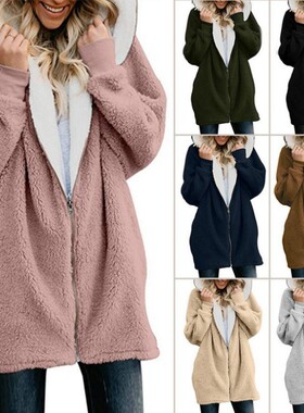 Women's Coats Female Hooded Jacket Outerwear连帽拉链开衫外套