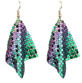 925银针流苏耳坠时尚 小方格长款 耳钉新娘晚礼服饰品流行耳环耳坠