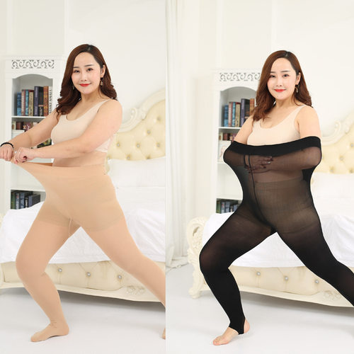 女丝袜天鹅绒120D连裤袜春秋双面加裆加大码打底袜胖MM200斤