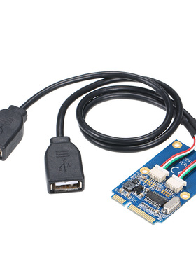 Mini pci-e转usb转接卡 笔记本主板mpcie转双口USB2.0接口扩展卡