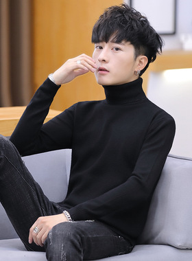 长袖秋冬纯色毛衣修身针织衫autumn men's sweater slim hoodies