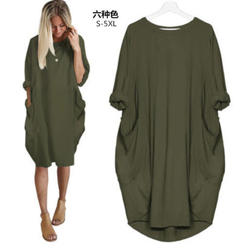 Female T Shirt Dress 2026 Streetwear Plus Size 5XLT 恤连衣裙
