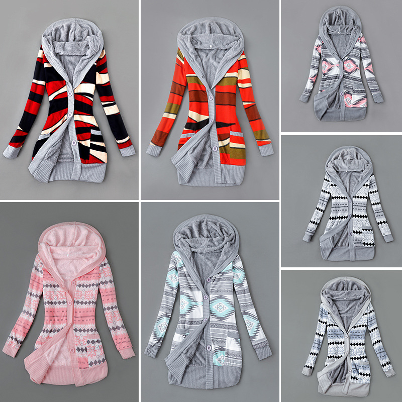 Autumn Plush Hooded Jacket Women Coats Winter Clothes Ladie1