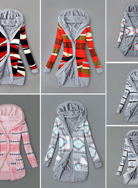 Autumn Plush Hooded Jacket Women Coats Winter Clothes Ladie1