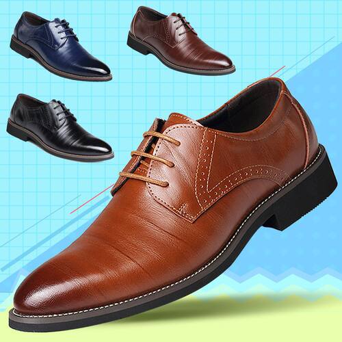 men loafers large casual leather formal shoes 大码男尖头皮鞋