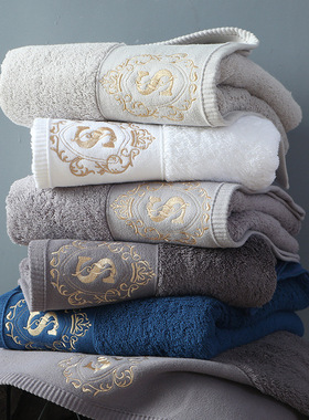 五星级酒店纯棉毛巾面巾全棉家用柔软吸水新疆长绒棉男士