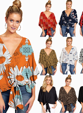 Women Summer Sexy Blouse Tops Ladies T-Shirt Chiffon shirts