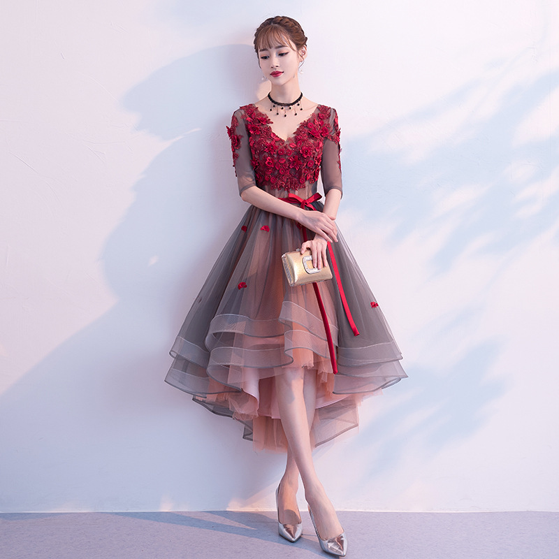 敬酒服新娘2026新款短款端庄优雅前短后长名媛宴会结婚晚礼服裙女