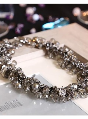 纯手工 欧美范夜店水晶项链多元素粗夸张项链短款锁骨链女配饰