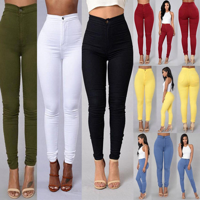women's elastic trousers leggings ladies jeans pants女铅笔裤