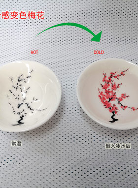 桃花变色茶杯抖音个性手工爆国风
