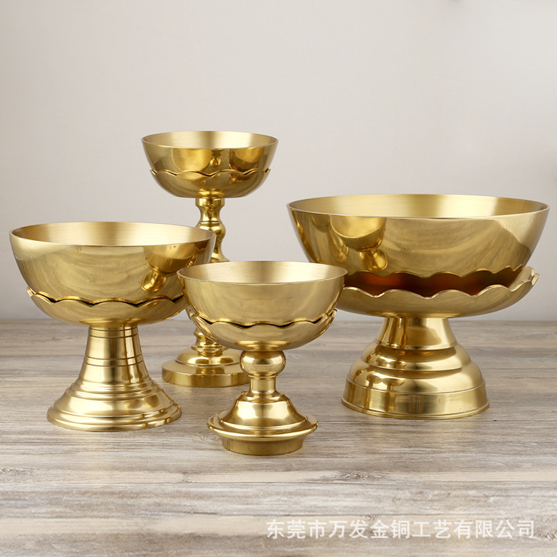 黄铜油灯灯盏寺庙添油佛龛长明灯厂家供佛油烛灯佛具酥油灯座