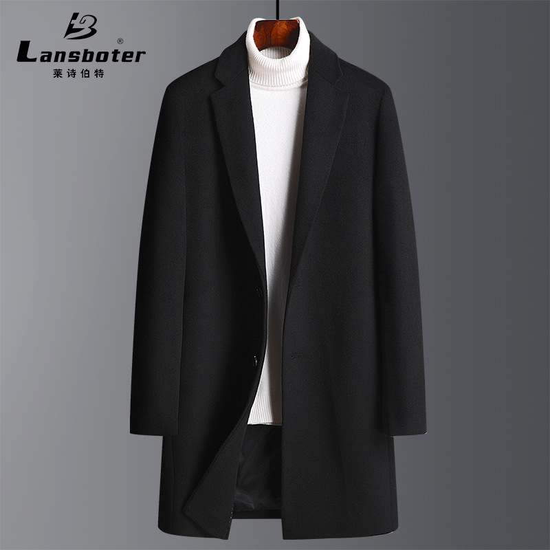 男式毛呢大衣秋冬新款加厚修身中长款羊毛外套羊毛大衣风衣,男装,毛呢大衣,淘宝优惠券,粉丝福利购,淘宝优惠卷