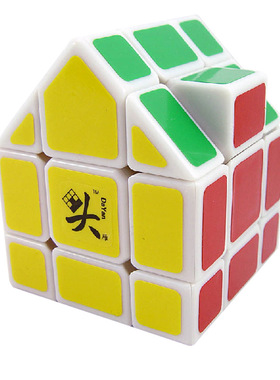 【大雁 百慕大三角 绿顶房子魔方 白色】Burmuda Cube 白底魔方