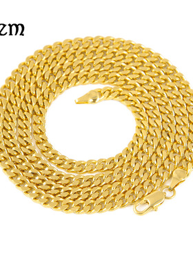 欧美个性热卖嘻哈项链cubanchain金色电镀迈阿密古巴链链条