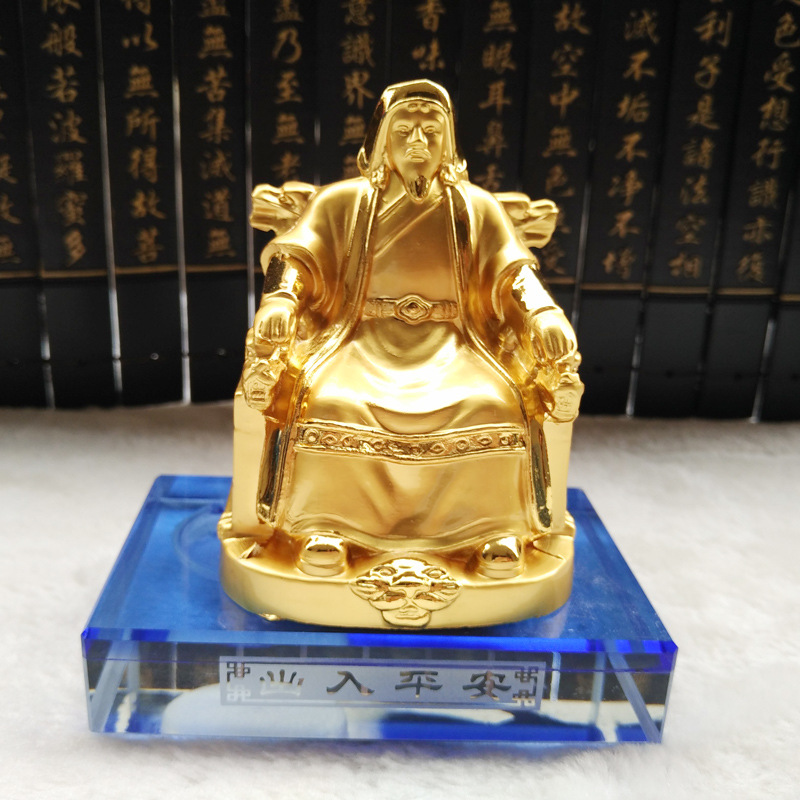 成吉思汗汽车香水座汽车中控台仪表盘摆件黑色水晶底座