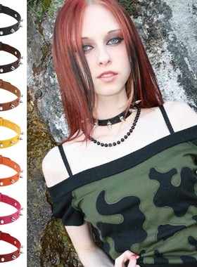 欧美朋克尖钉铆钉皮项圈日本原宿项圈cosplay哥特摇滚脖链皮链